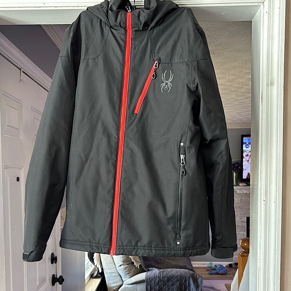 Spyder Black and Red Performance Jacket with Hood